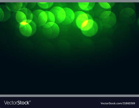 Attractive Green Bokeh Lights Effect Background Vector Image