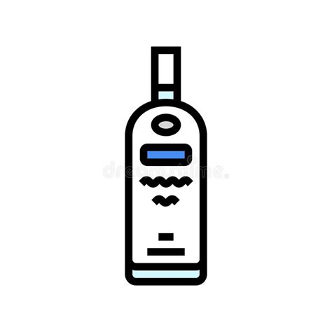 Vodka Glass Bottle Color Icon Vector Illustration Stock Vector