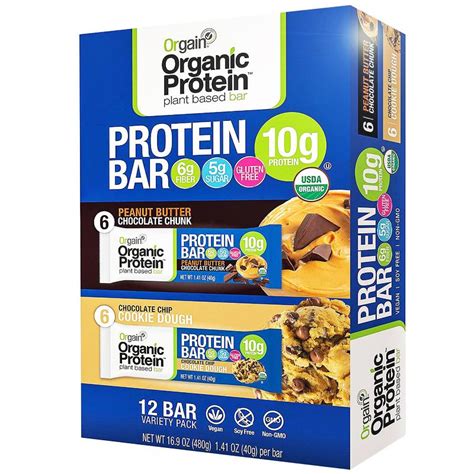 Orgain Organic Protein Bar 12 Ct Plant Based Protein Bars Vegan