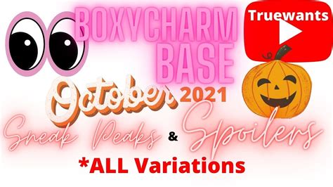 Boxycharm October BASE Box Spoilers ALL VARIATIONS Confirmed
