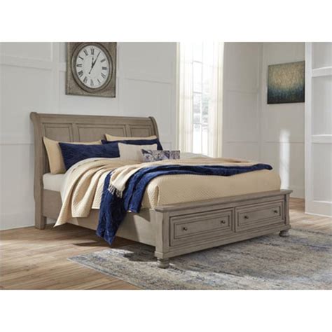 Lettner light gray panel bedroom se. B733-74 Ashley Furniture Lettner Bedroom Queen Storage ...