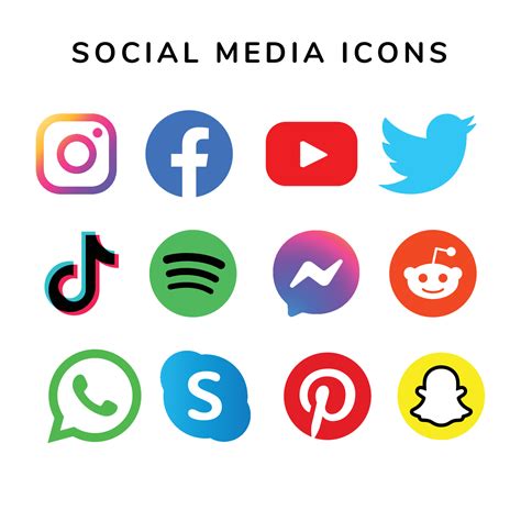 Social Media Icons And Logos 3798989 Vector Art At Vecteezy