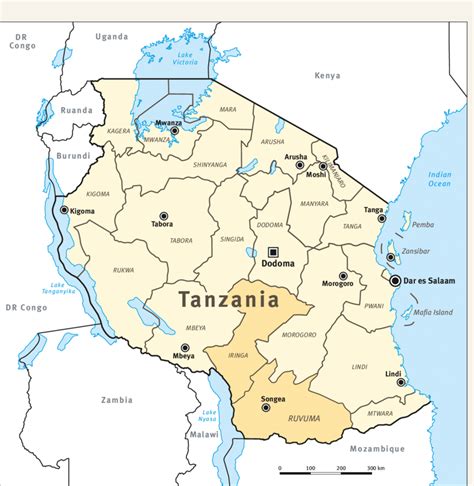 Tanzania And The Ruvuma And Iringa Region Download Scientific Diagram