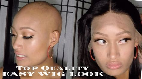 Flawless Bob Lace Frontal Wig Install On Bald Scalp Alopecia Youtube