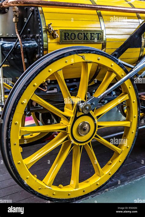 Early Days Of Steam Locomotives At National Railway Museum Stock Photo
