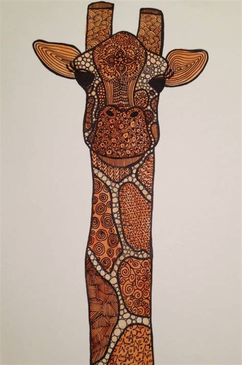 Sharpie Zentangle Giraffe Created By Kate Northey Zentangle Art