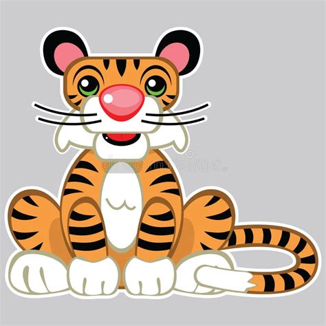 Cute Tiger Cub Stock Vector Illustration Of Sign Animal 20582832