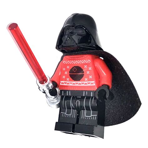 Lego Darth Vader Red Christmas Sweater With Death Star Minifig Torso