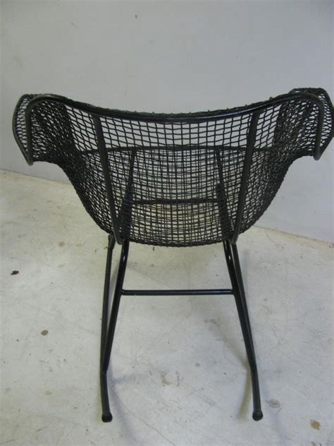 Russell woodard sculptura (2) metal wire patio chair mid century eames era. Mid-Century Modern Sculptura Wire Mesh Rocking Chair by ...