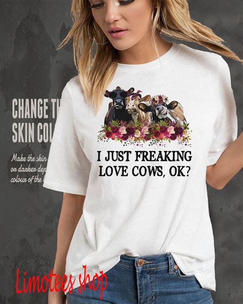 Cow Floral I Just Freaking Love Cows Ok Shirt Youth Tee V Neck Sweater Shirts Youth Tees