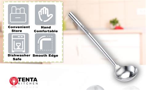 Tenta Kitchen Long Soup Ladle Professional Large Stainless