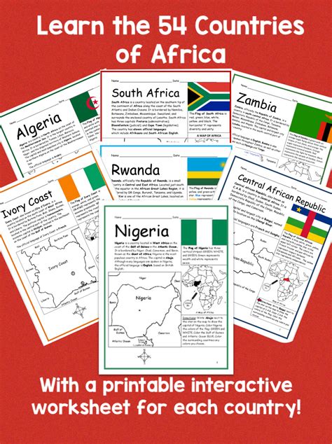Countries Of Africa Bundle Geography Worksheets Basic Geography