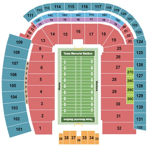 Darrell K Royal Texas Memorial Stadium Seating Chart Rows Seats And