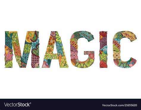 Word Magic Decorative Zentangle Object Royalty Free Vector