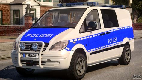 Foreign police cars & trucks. Mercedes Benz Vito German Police for GTA 4