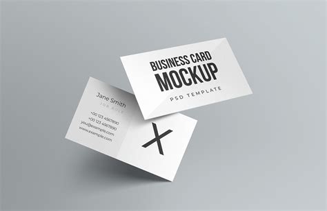 Business card holder mockup is a set of 8 professional mockups on a studio background, created with a 3d model of business card holder. Floating Business Card Mockup — Medialoot