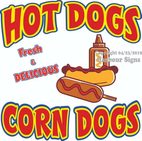 Hot Dog Corn Dog Decal Choose Your Size Concession Food Truck Sticker