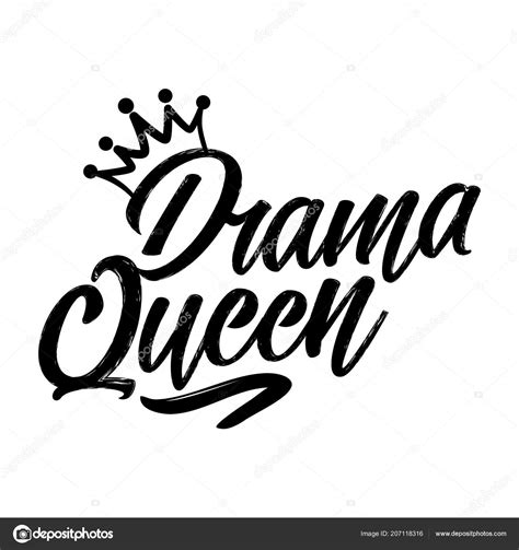 Drama Queen Hand Drawn Typography Poster Conceptual Handwritten Text