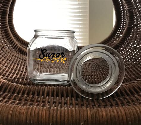 Personalized Jar Labeled Jar Custom Glass Jar Pantry Jars By Design4lifestore On Etsy