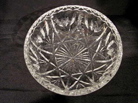 Older Waterford Cut Crystal Bowl With Diamond Pattern Pottery Glass