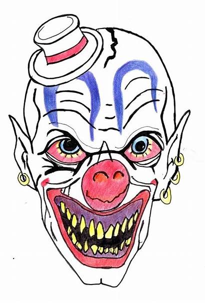 Clown Evil Scary Drawings Drawing Clipart Face