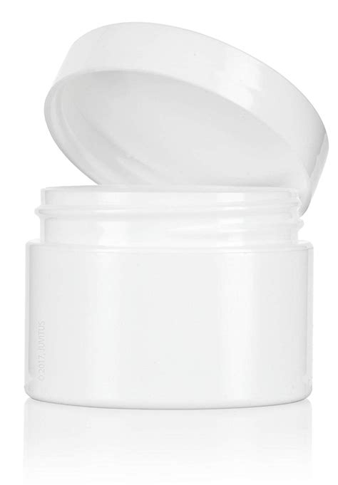 2 Oz 60 Ml White Plastic Double Wall Jar With White Foam Lined Lid 12 Pack
