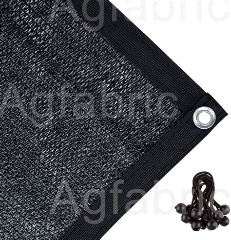 Black Agfabric 50 Sunblock Shade Cloth With Grommets For Garden Patio