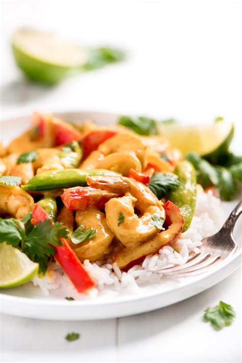 Thai Coconut Curry Shrimp Garnish And Glaze