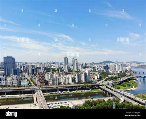 Aerial View Cityscape Of Seoul South Korea Seoul Downtown City