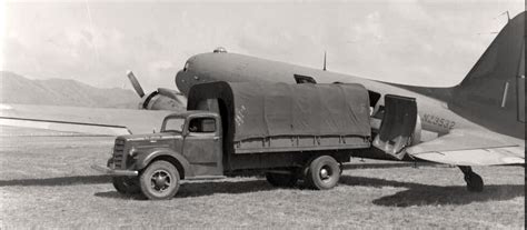 Transpress Nz Rnzaf Douglas Dc 3c 47 Dakota And A Mack Truck At