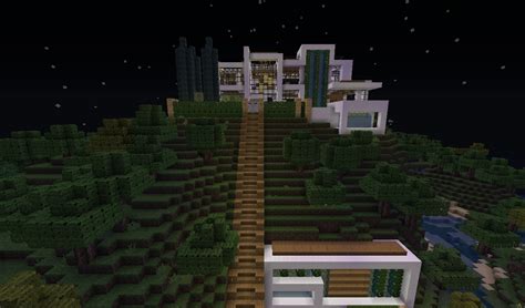 Modern Hilltop House With Downloadvideo Minecraft Map