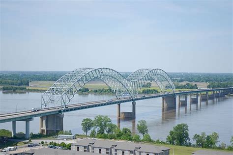 Aerial View Of The Hernando De Soto Bridge Mississippi River Memphis