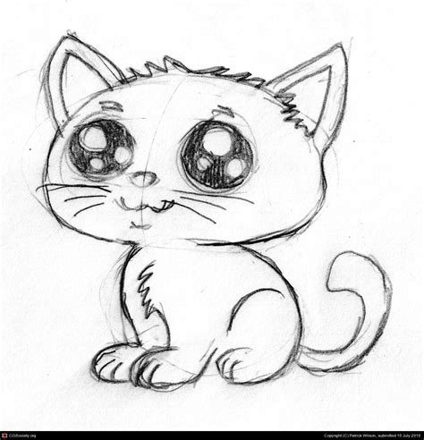 How To Draw A Kitten Super Easy Kitten Drawing Cartoo
