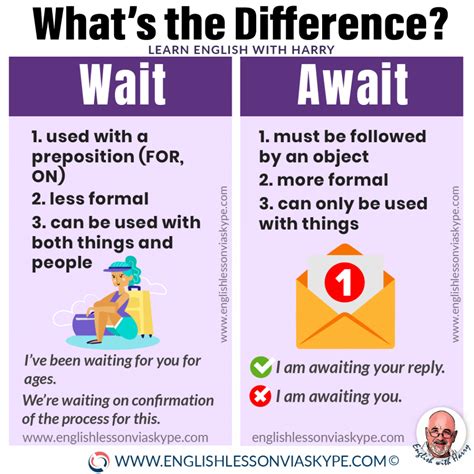 wait vs await what s the difference learn english with harry 👴