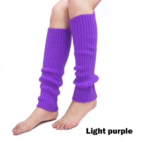 Light Purple Cool Knit Long Socks Women Outdoor Knee High Elastic Leg