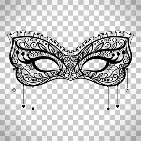 Elegant Carnival Mask Black Ornate Lace Masquerade Mask Vector