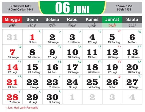 Tanggalan Jawa 2020 Juni Kalender Jawa Juni 2021 Lengkap Hari Baik