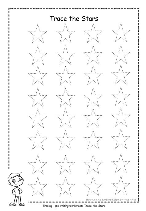 Star Tracing Worksheet Preschool