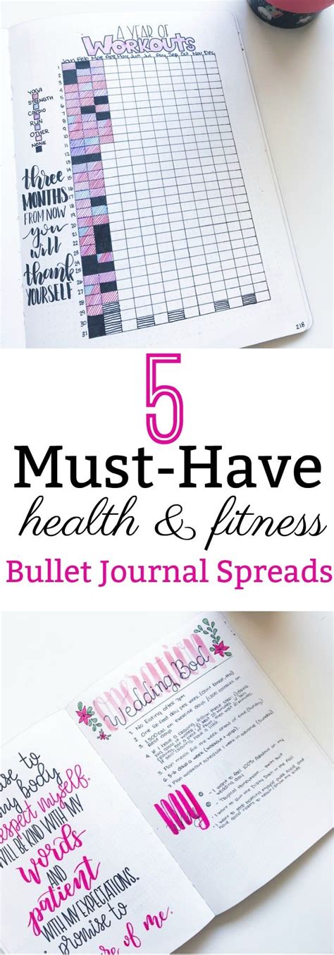 5 Must Have Health And Fitness Bullet Journal Spreads ⋆ The Petite Planner