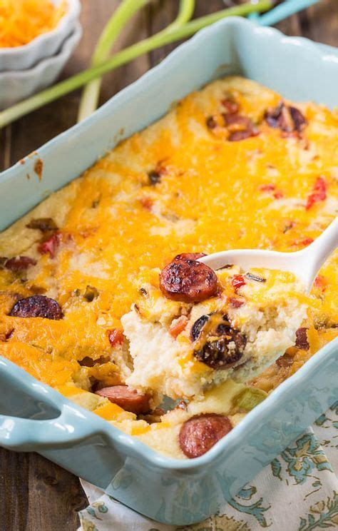 Cheesy Grits Casserole With Smoked Sausage Spicy Southern Kitchen