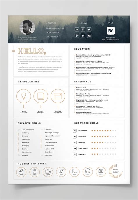 7 Free Editable Minimalist Resume Cv In Adobe Illustrator And Photoshop