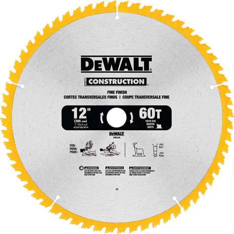 Dewalt Construction 12 Inch 60 Tooth Fine Finish Mitre Saw Blade