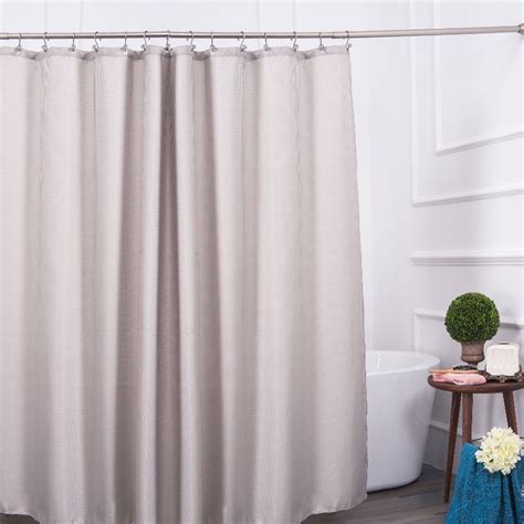 Eco Friendly Grey Waterproof Fabric Bathtub Shower Curtain Clear Liner
