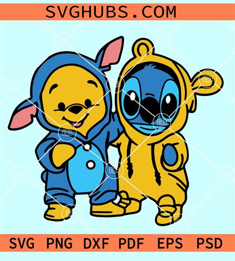 Stitch And Winnie The Pooh Friends Svg Disney Friends Svg Stitch Porn