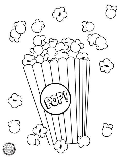 Free Popcorn Coloring Pages