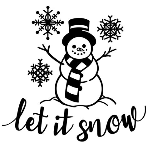Snowman With Let It Snow Svg Dxf Cutting Machine And Laser Cutting