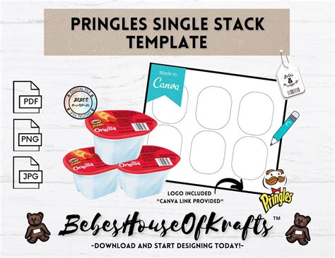 Blank Pringles Single Stack Label Template Canva Link Diy Etsy
