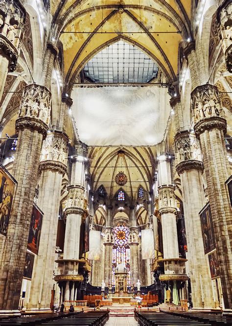 Interior Of Milan Cathedral Known As Duomo Di Milano Historical