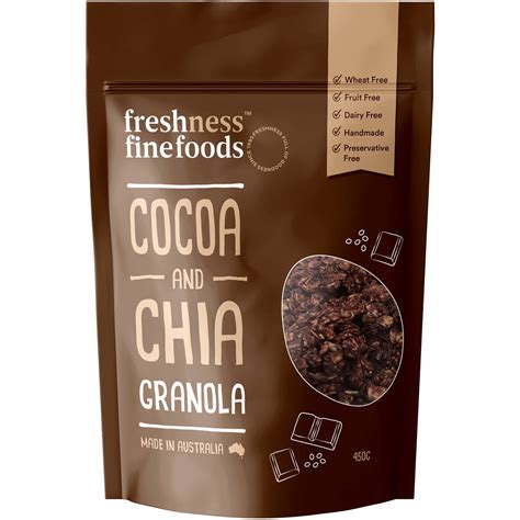 Freshness Finefoods Cocoa And Chia Granola 450g Woolworths