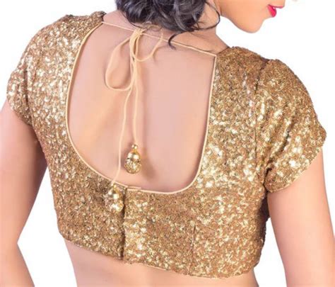 Capped Sleeves Gold Sequins Blouse Secret Wardrobe 166275